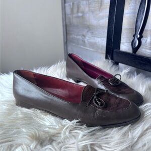 Salvatore Ferragamo vintage Dark Brown Loafers 7.5 academia style